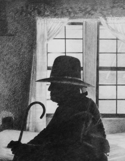 "A New Day" Graphite Drawing by Jack Morley of Rowe Gallery